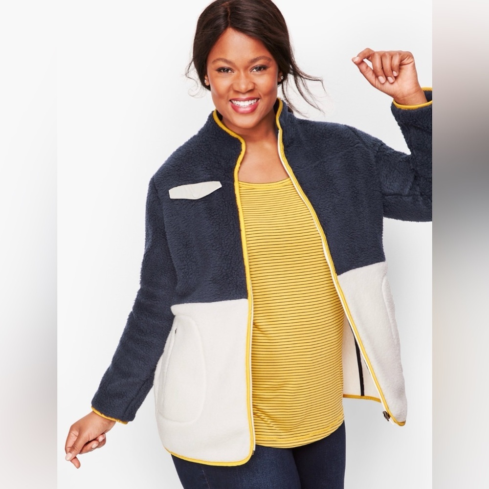 Talbots Sherpa Colorblock Jacket 1X